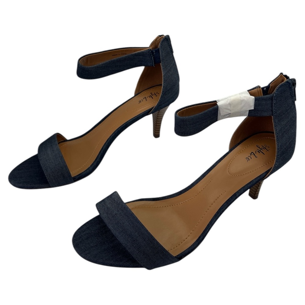 NWOT Style & Co. Womens Paycee Denim Stacked Heel Dress Sandals, Size 10W - Picture 4 of 9